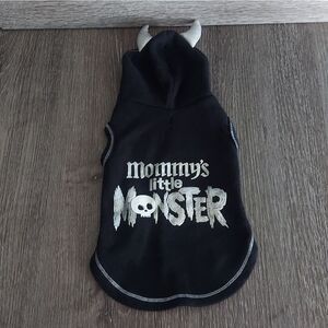 Vibrant Life Dog Clothes, Mommy's Little Monster Halloween Pet Hoodie, Black, XS